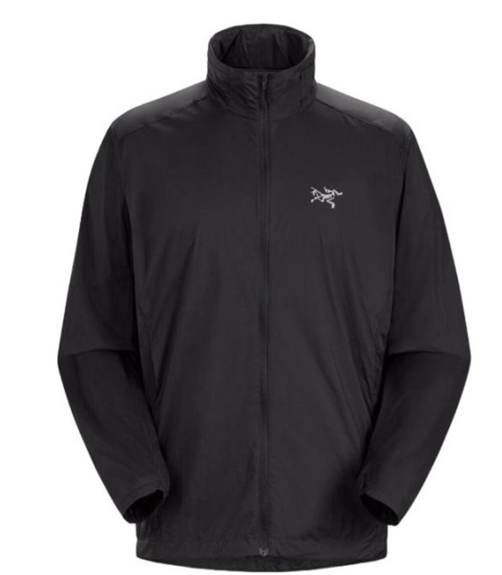 ARC'TERYX Men's L Black Lightweight Nodin Full-Zip Windbreaker Jacket HR13-23